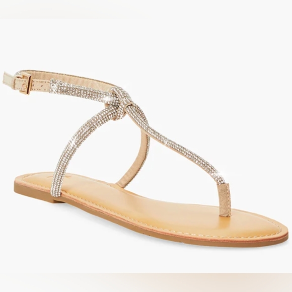 Rhinestone Flat Sandals - Picture 5 of 6